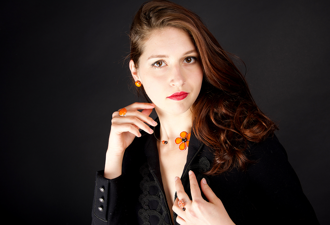 Christine débonnaire - Floraine collier marguerite orange